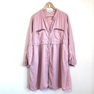 Anthropologie Cloth & Stone Womens Tunic Shirt Dress Size 2X Lagenlook Boho